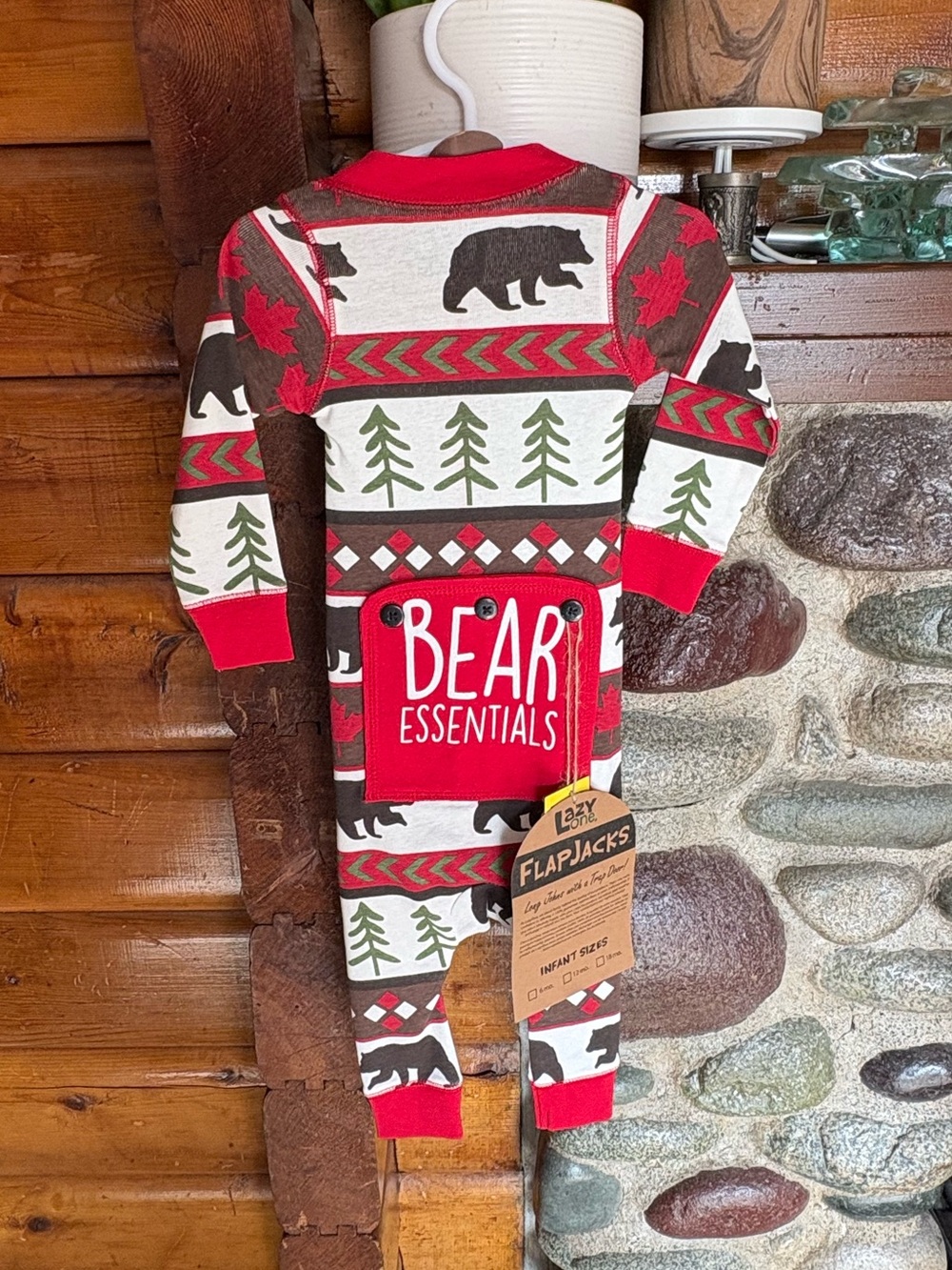 Lazy One Bear Essentials Flapjacks 6M NWT Bear One Piece Pajamas